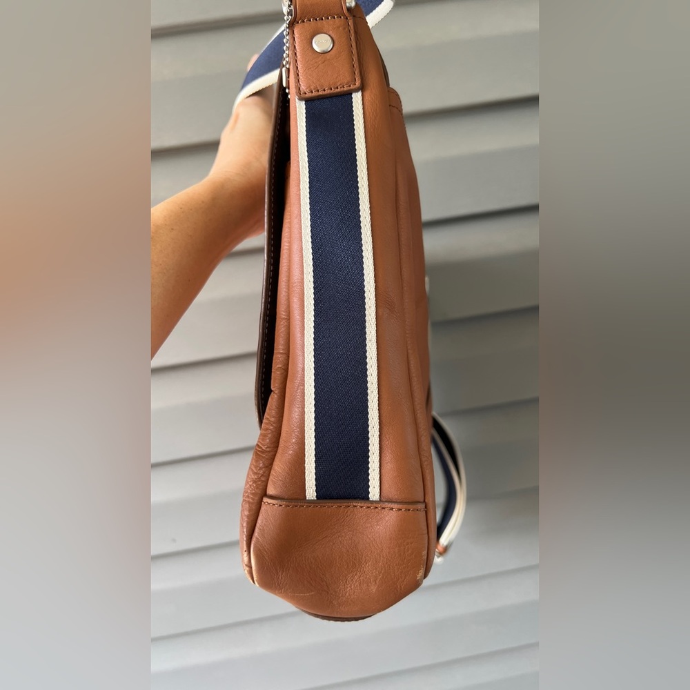 Coach Heritage Web Messenger Brown Leather Adjustable Strap Bag - Picture 7 of 16